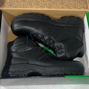 Sturdy Black Leather Boots for Men